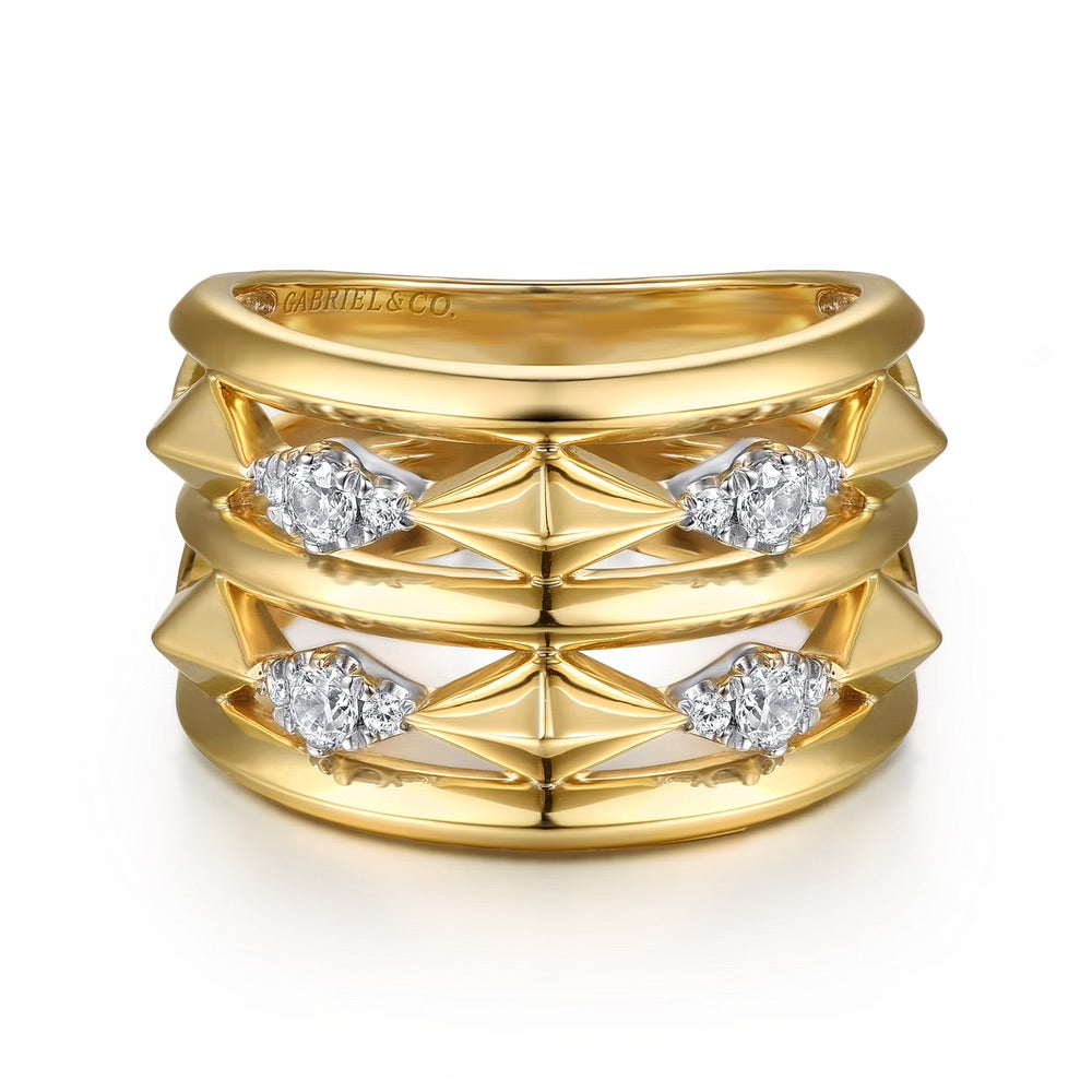 Rhombus Stack Diamond Band
