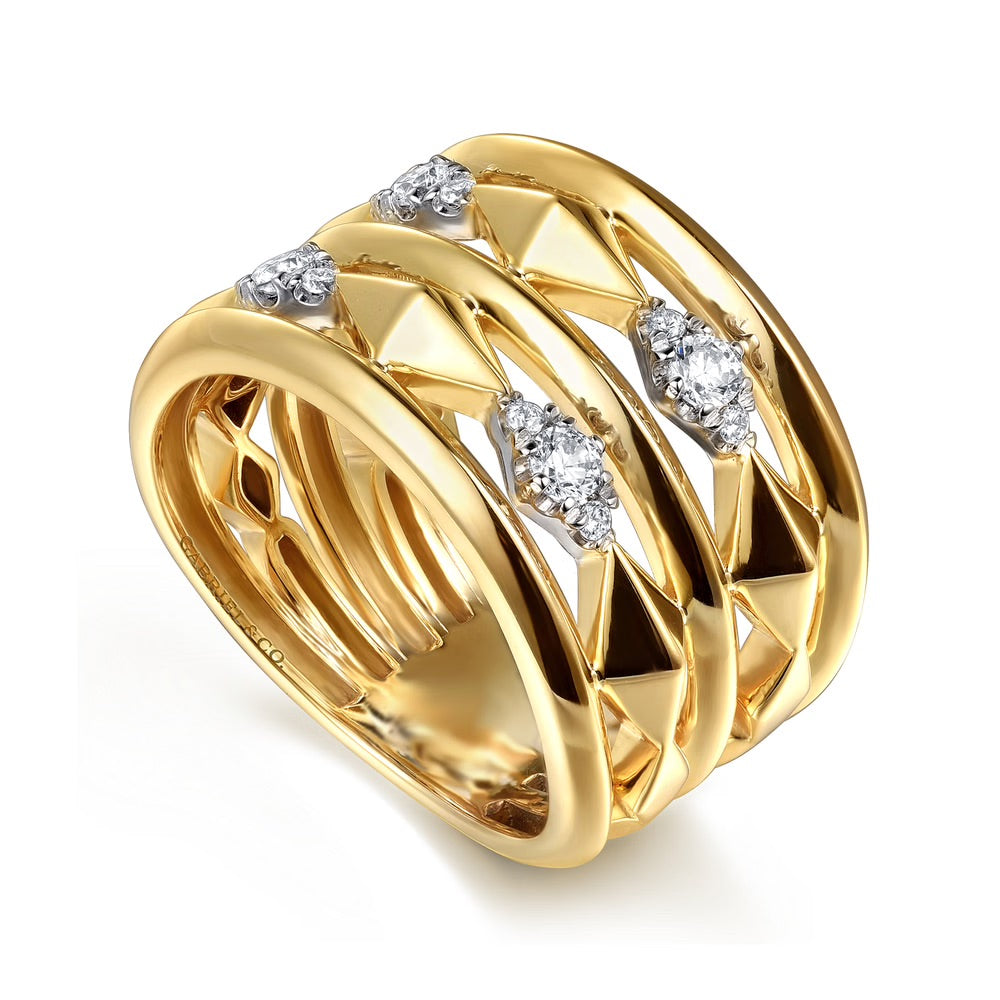 Rhombus Stack Diamond Band