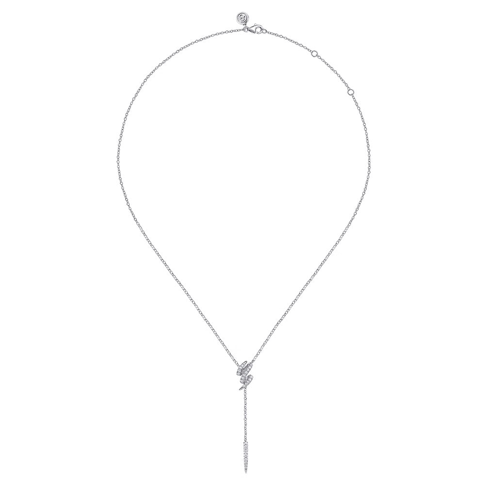 Spike Drop Y Necklace with Diamonds