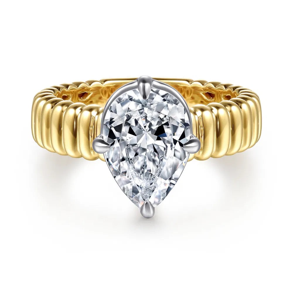 Empress Pear Solitaire Engagement Ring Setting
