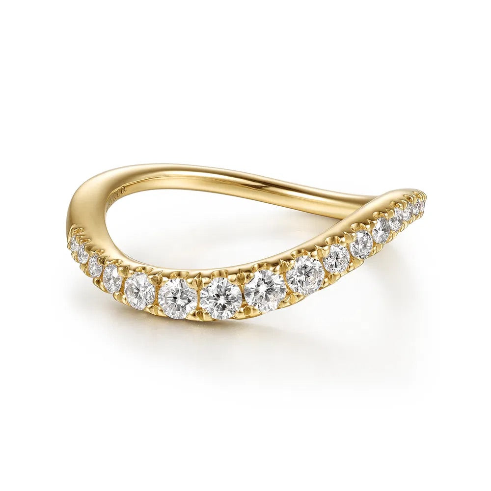 Curved Diamond Wedding Band