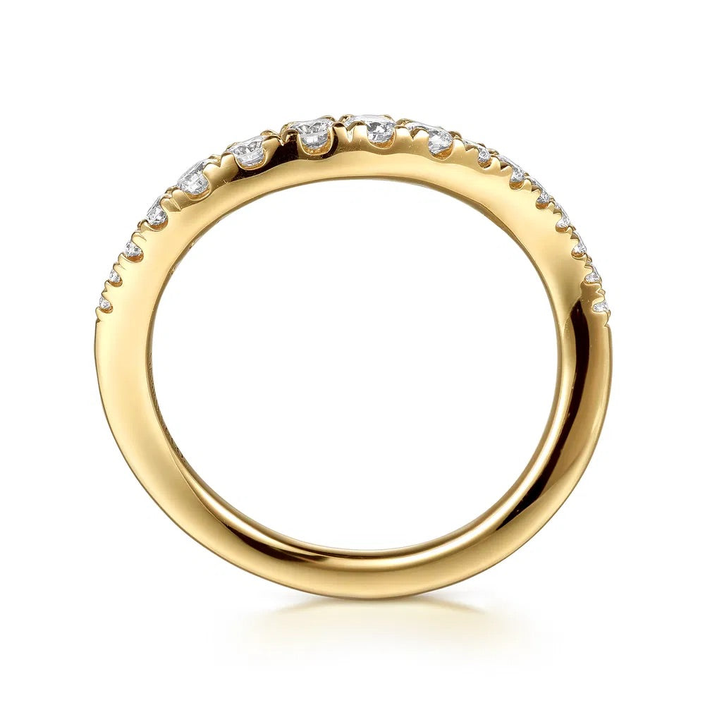Curved Diamond Wedding Band
