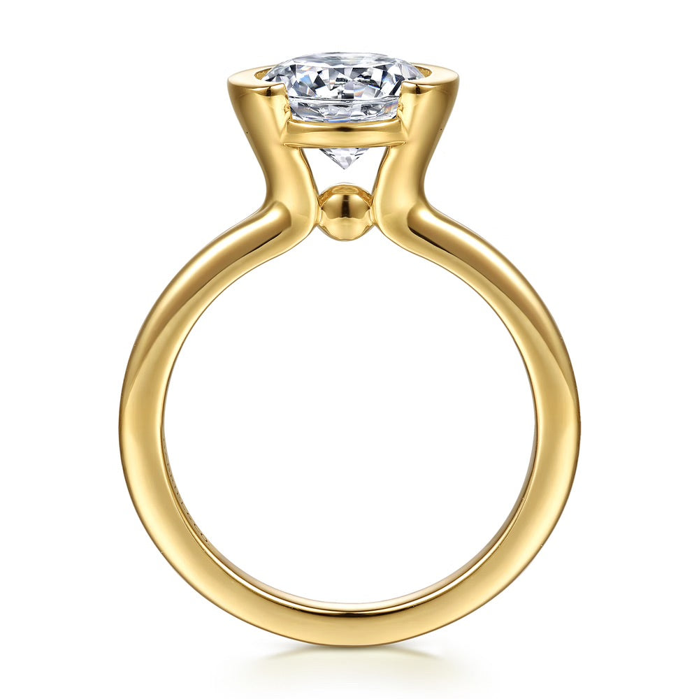 Gavin Half Bezel Set Solitaire Engagement Ring