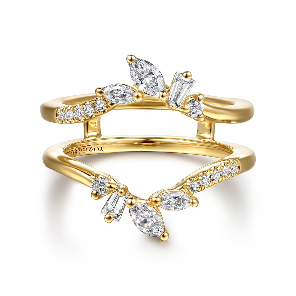 Keisha V-Shape Ring Enhancer with Mixed Shape Diamonds