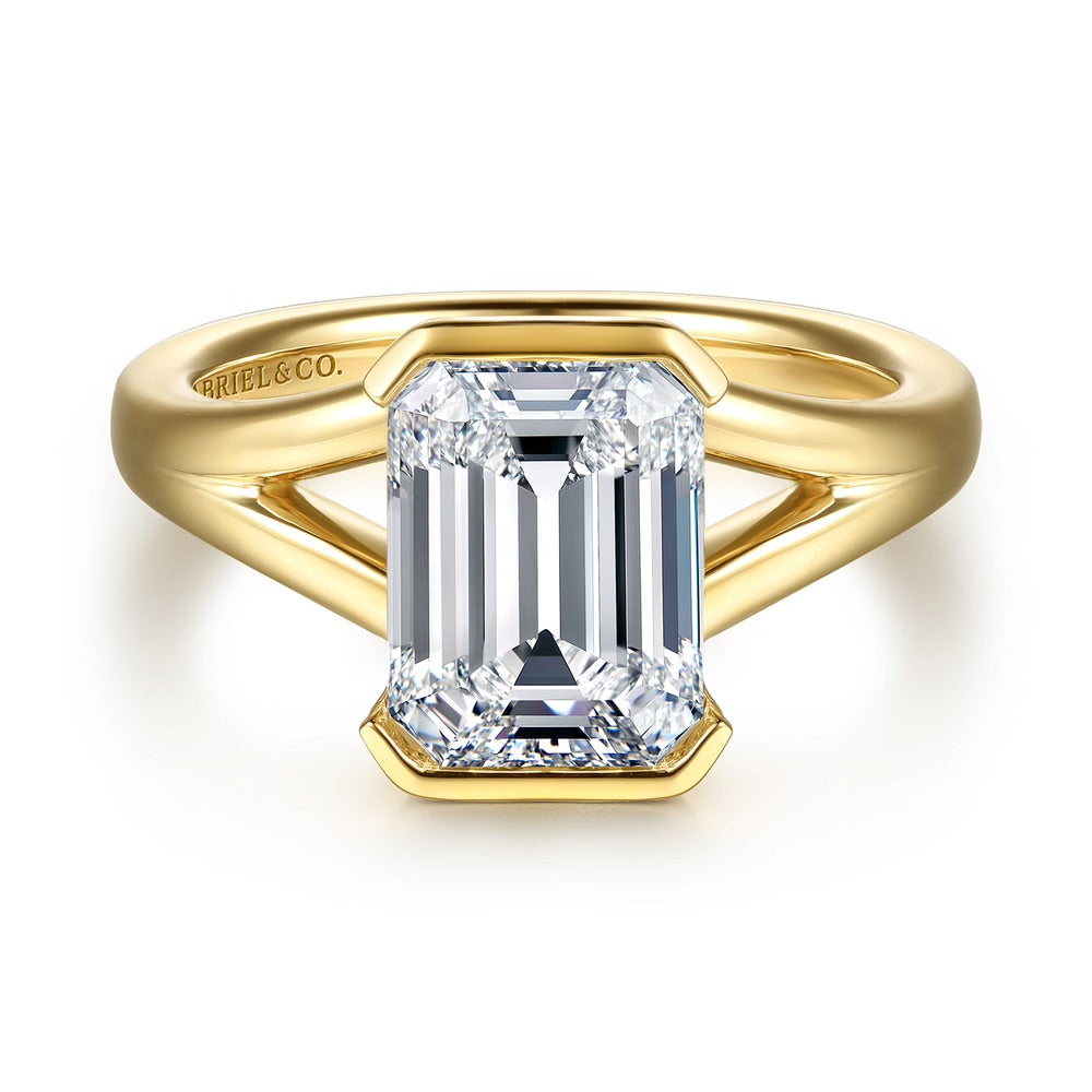 Gavin Half Bezel Set Solitaire Engagement Ring