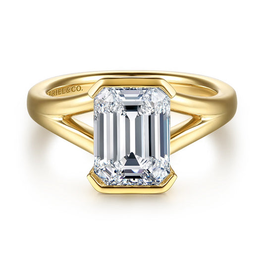Gavin Half Bezel Set Solitaire Engagement Ring