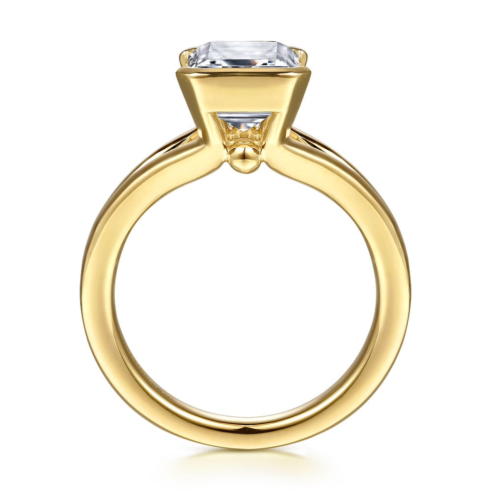 Gavin Half Bezel Set Solitaire Engagement Ring
