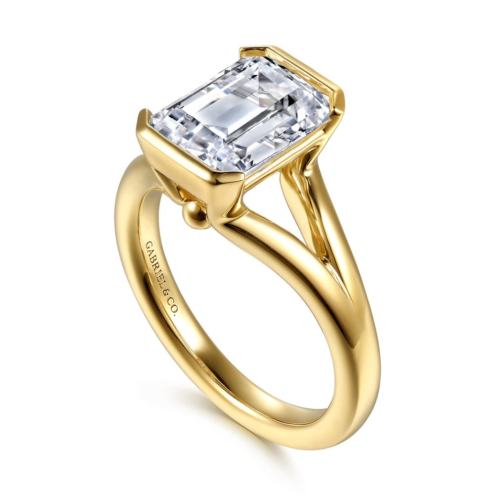 Gavin Half Bezel Set Solitaire Engagement Ring