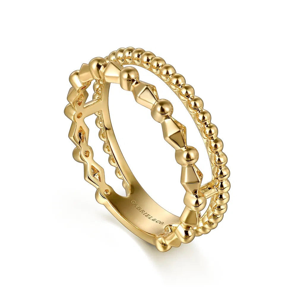 Pyramid Beaded Stackable Ring