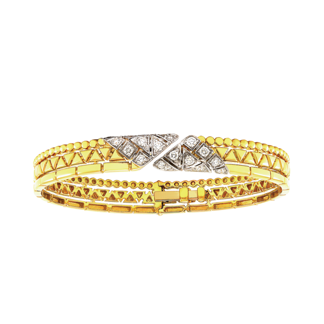 Hinged Bracelet with Diamonds