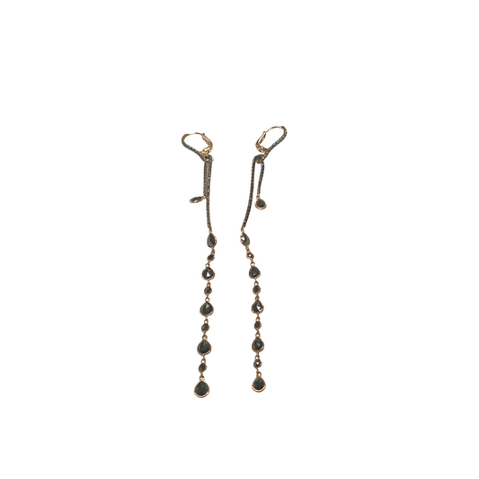 Drop Earrings with Black Diamonds