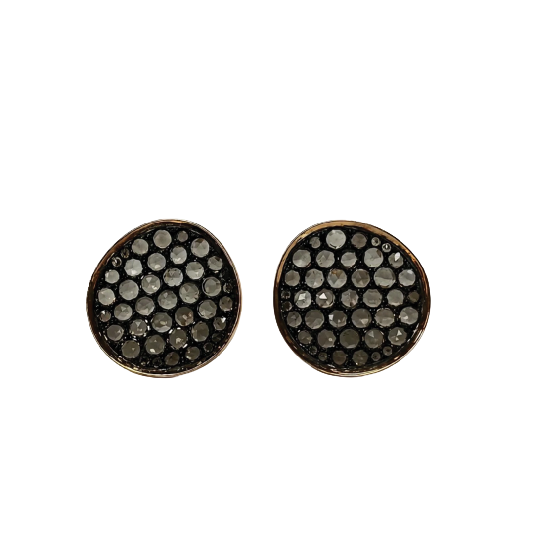 Organic Circle Earrings with Smoky Quartz