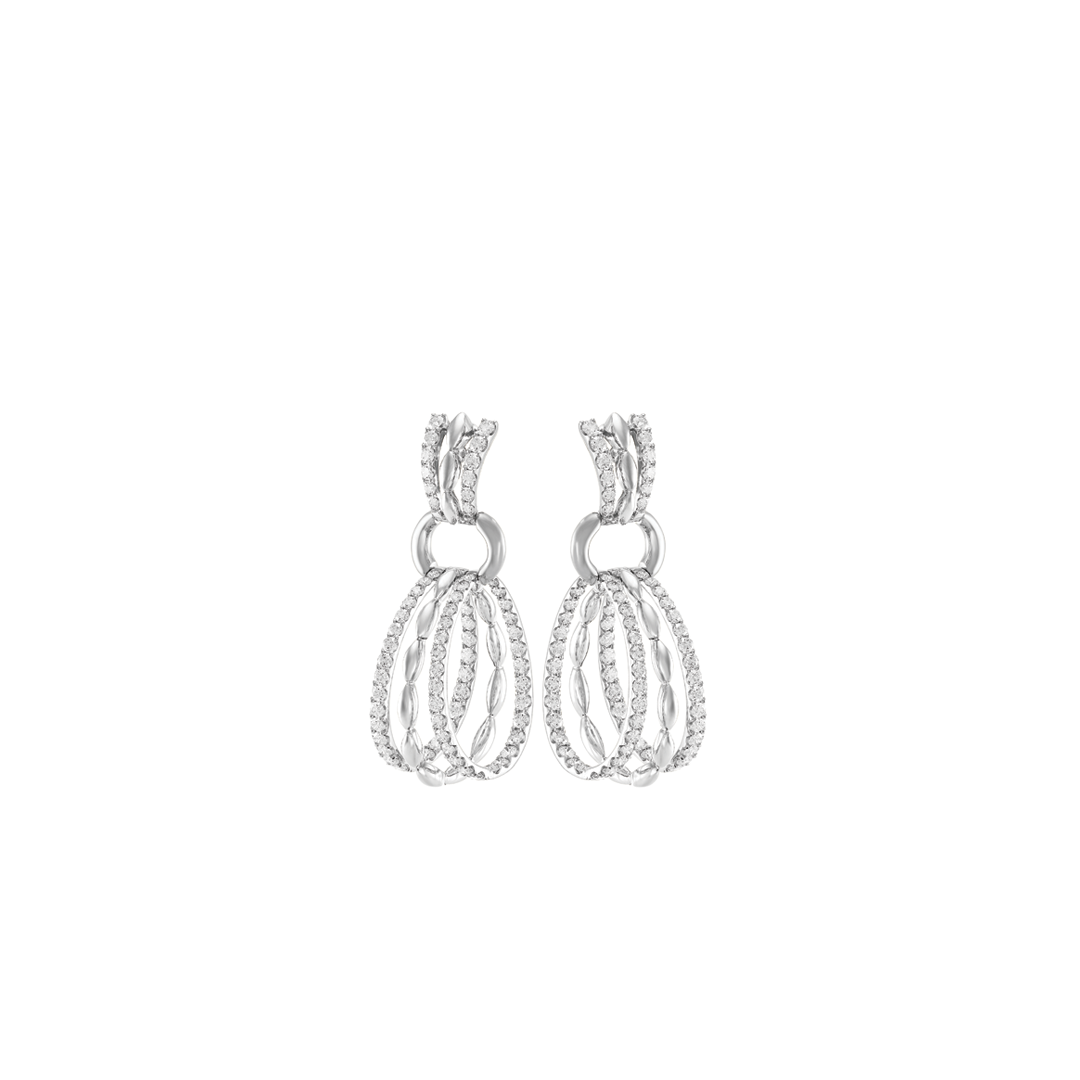 White Gold Drop Diamond Earrings