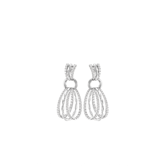 White Gold Drop Diamond Earrings