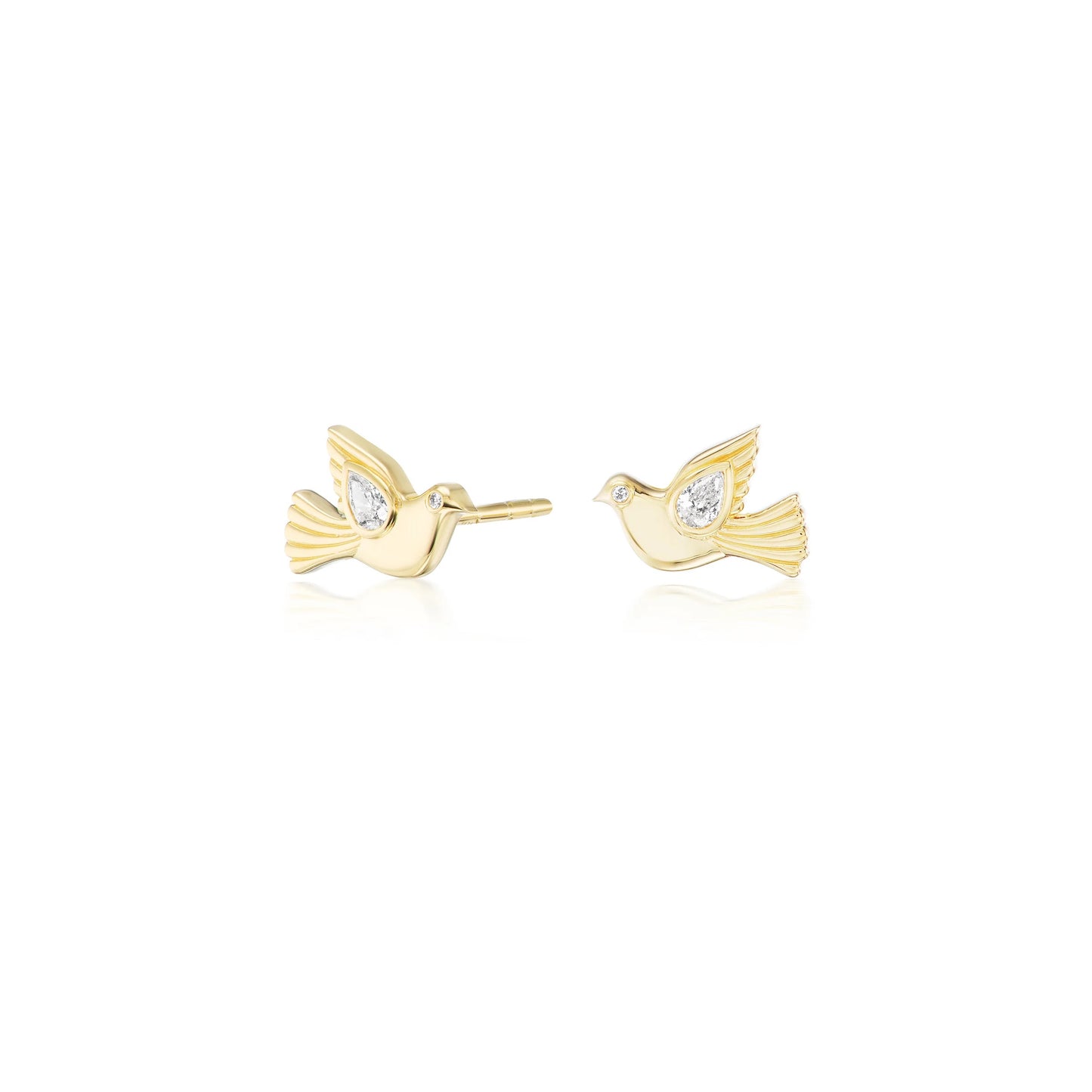 Dove Stud Earrings with Diamonds
