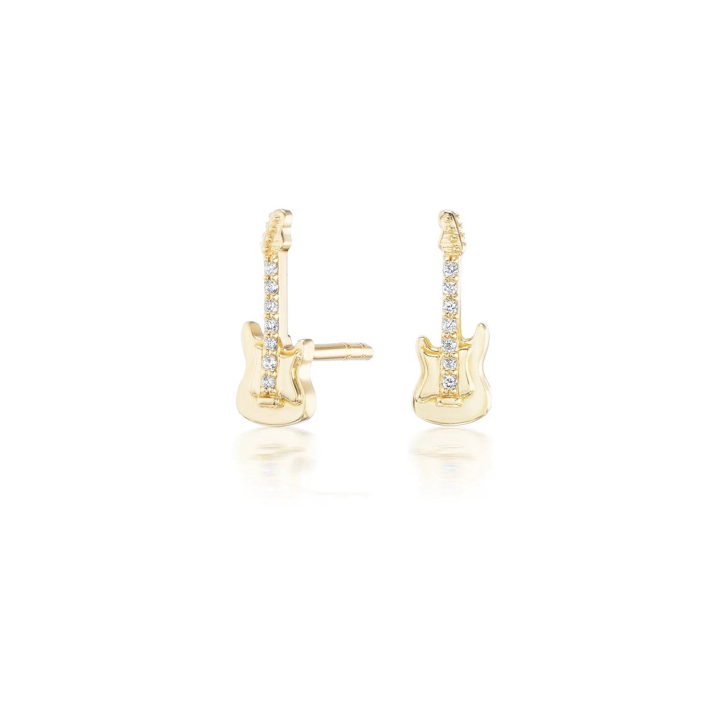 Guitar Stud Earrings with Diamonds