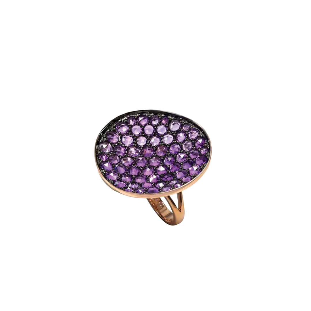 Organic Circle Ring with Pink Sapphires
