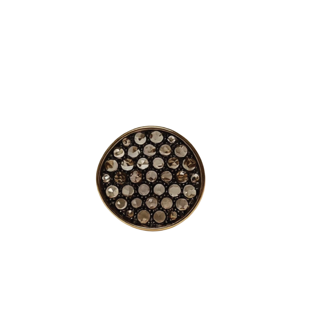 Organic Circle Ring with Smoky Quartz