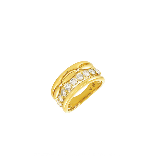 4-Row Ring with Diamonds