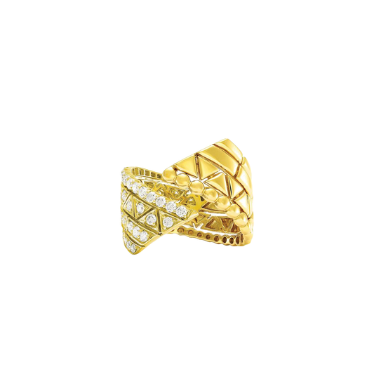 Wide Wrap Ring with Diamonds