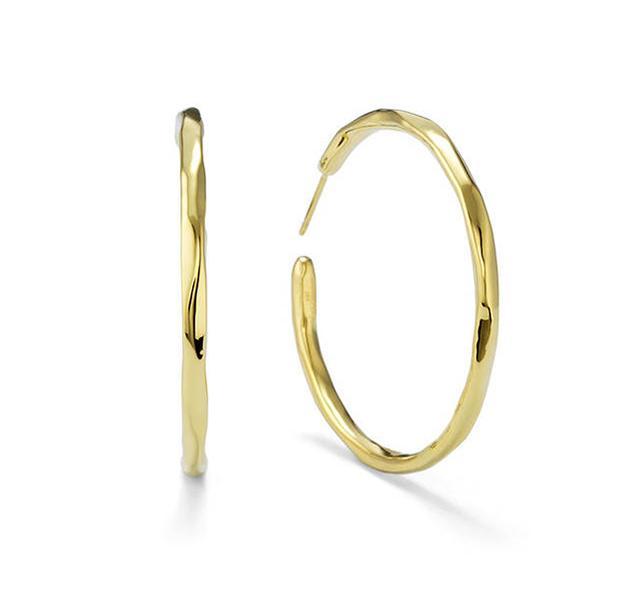 Glamazon Gold Faceted Hoop Earrings