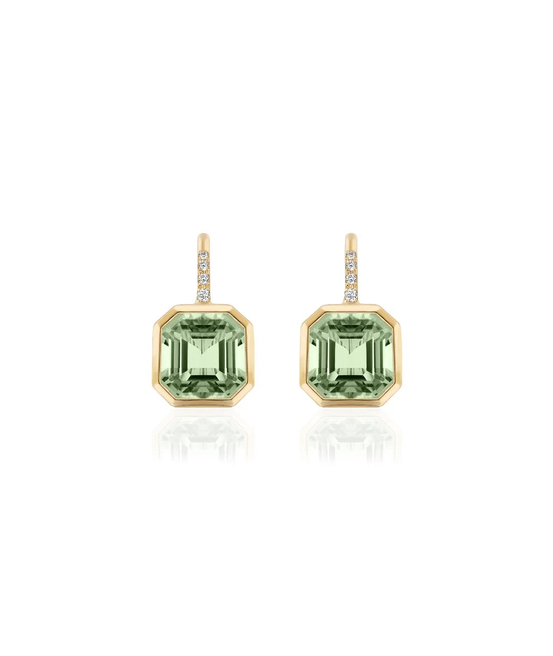 Gossip Prasiolite Octagonal Bezel Drop Earrings