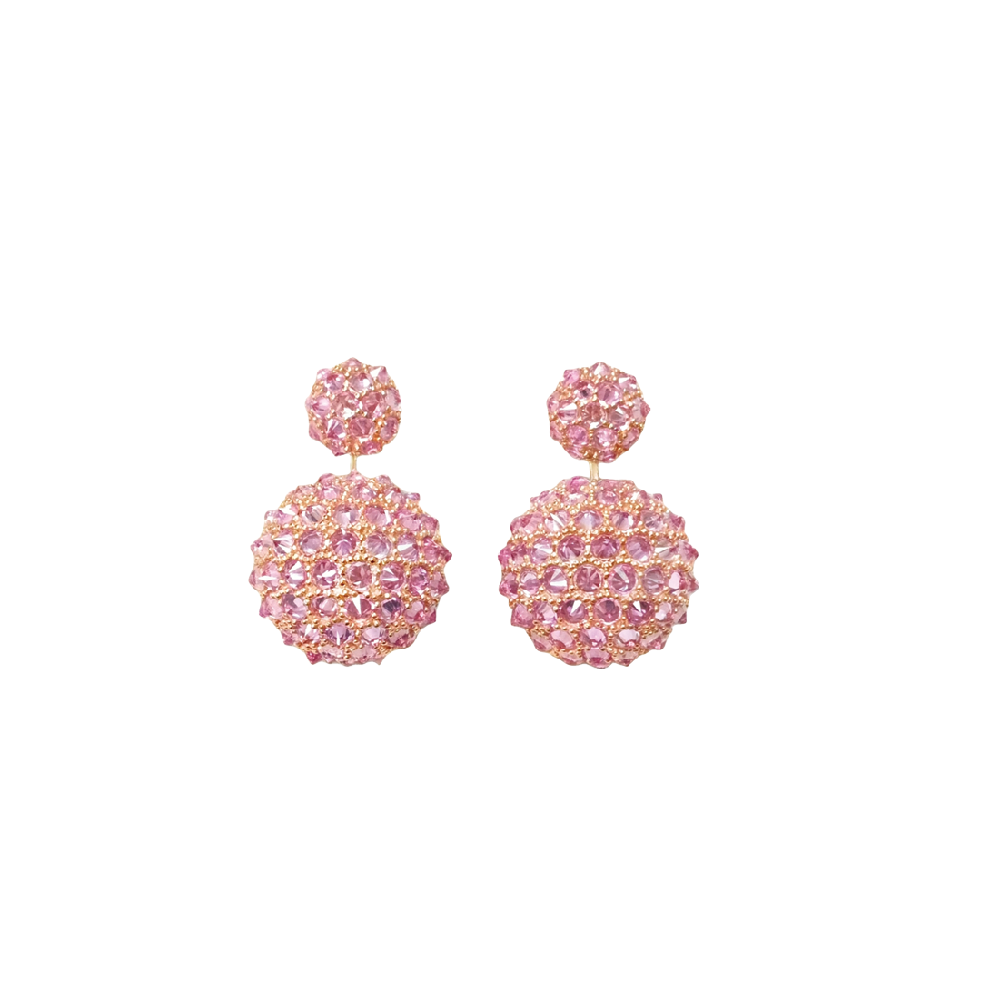Limited Edition Pink Sapphire Double Ball Drop Earrings