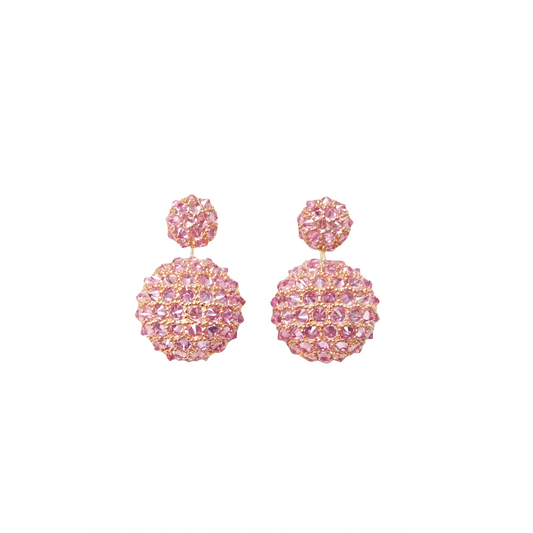 Limited Edition Pink Sapphire Double Ball Drop Earrings