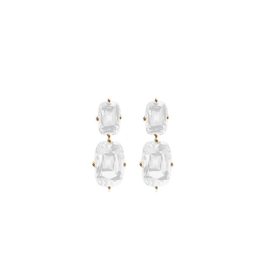 2-Stone Moon Quartz Earrings