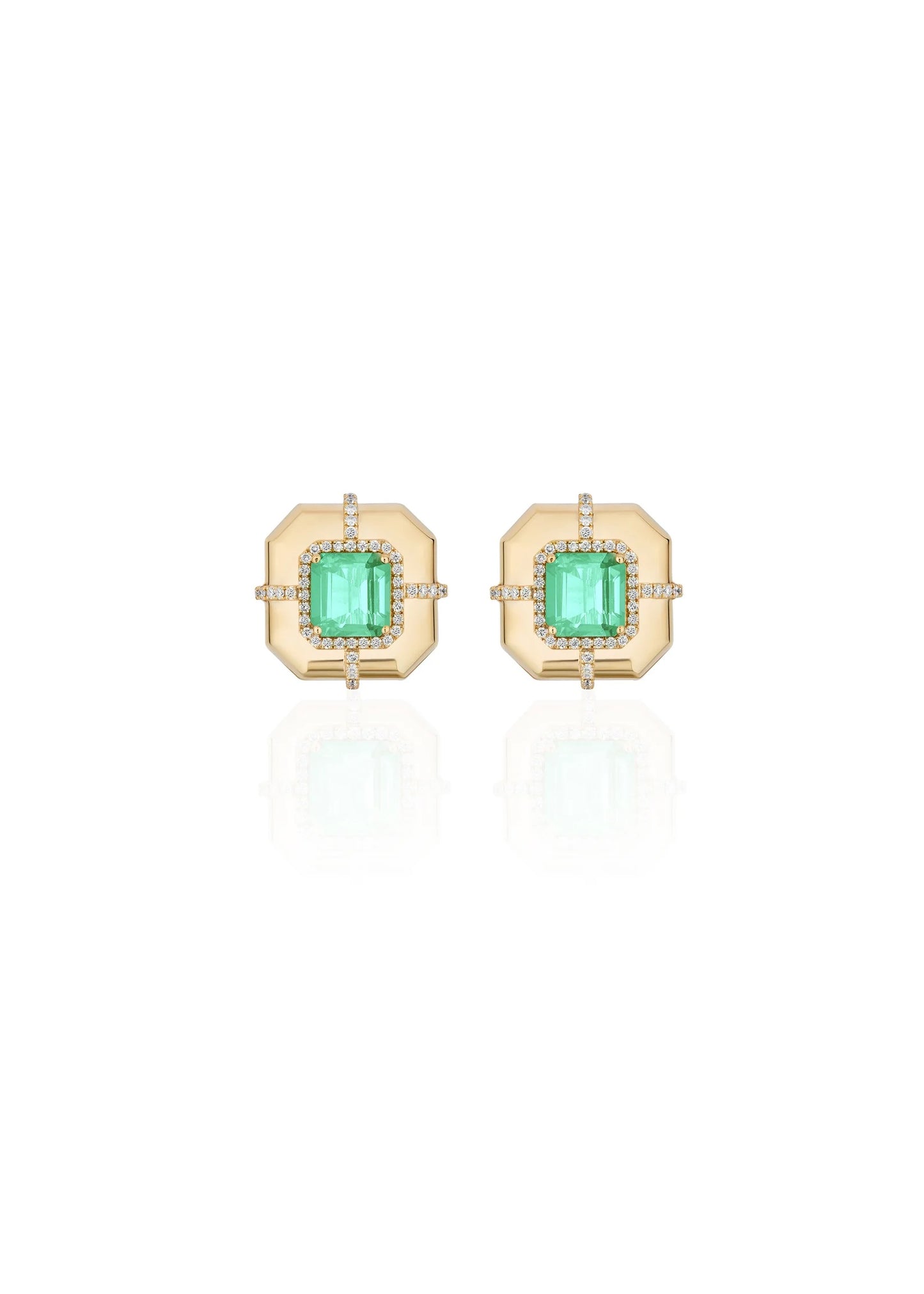 Limited Edition Emerald and Diamond Stud Earrings