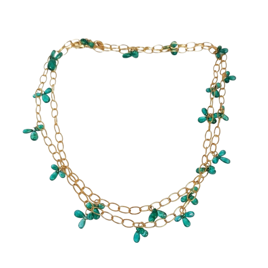 G-One Raindrop Emerald Necklace