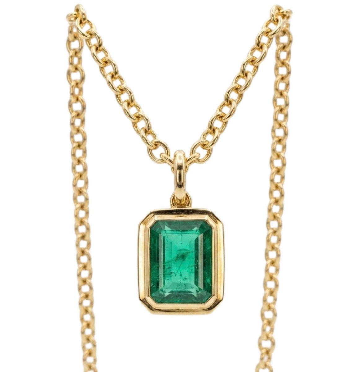 G-One Emerald Pendant Necklace