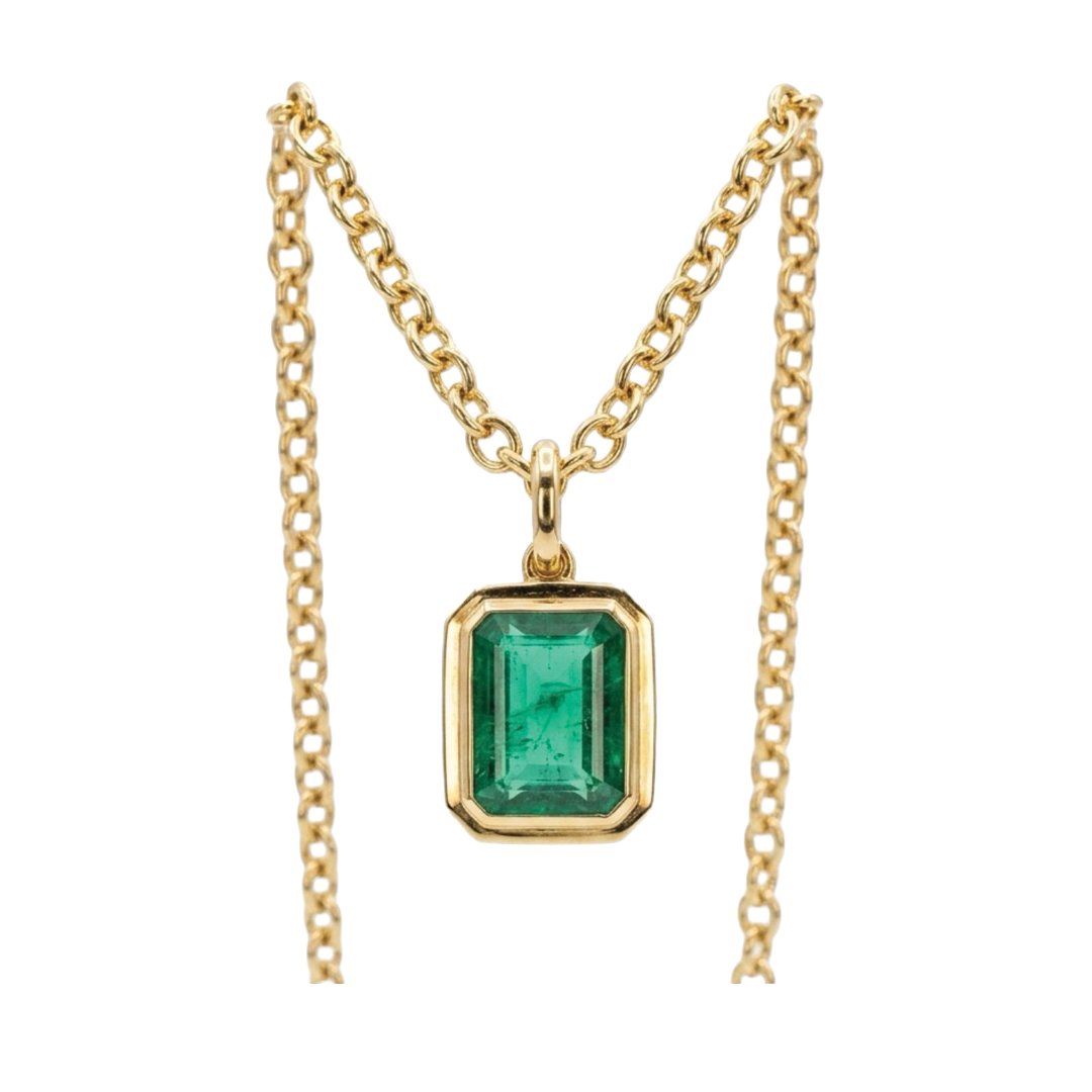 G-One Emerald Pendant Necklace