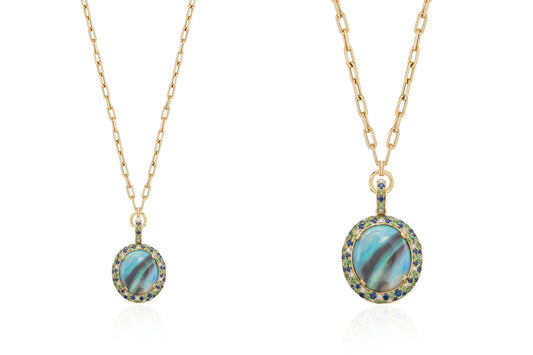 G-One Opal, Sapphire, Tsavorite And Diamond Pendant Necklace