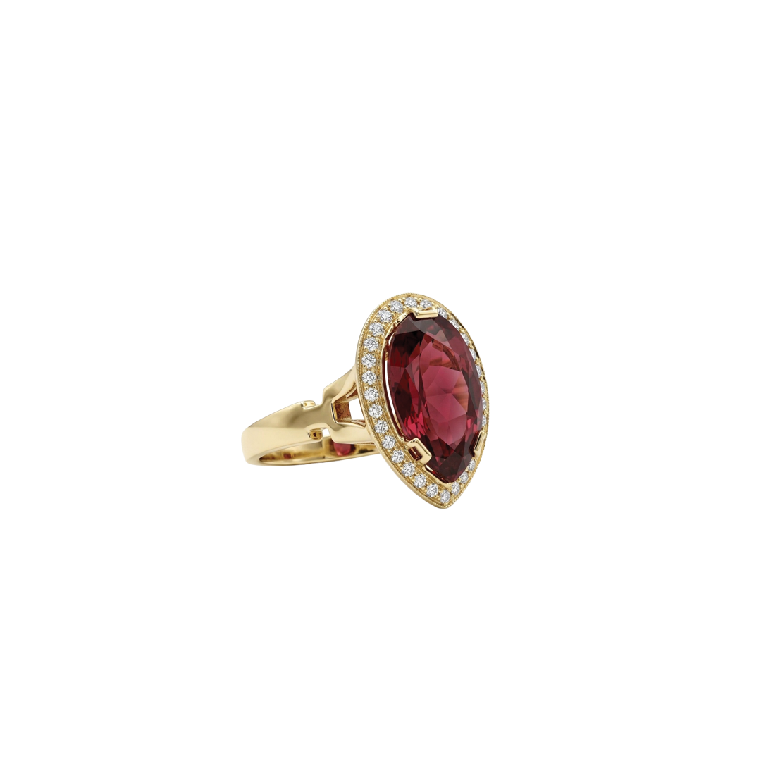 G-One Rubellite Ring with Diamonds