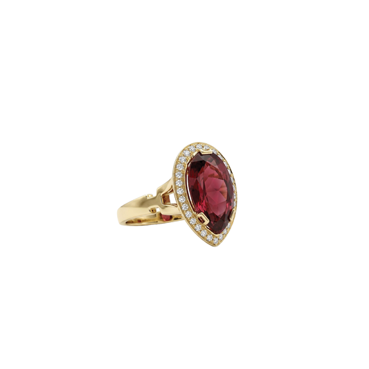 G-One Rubellite Ring with Diamonds