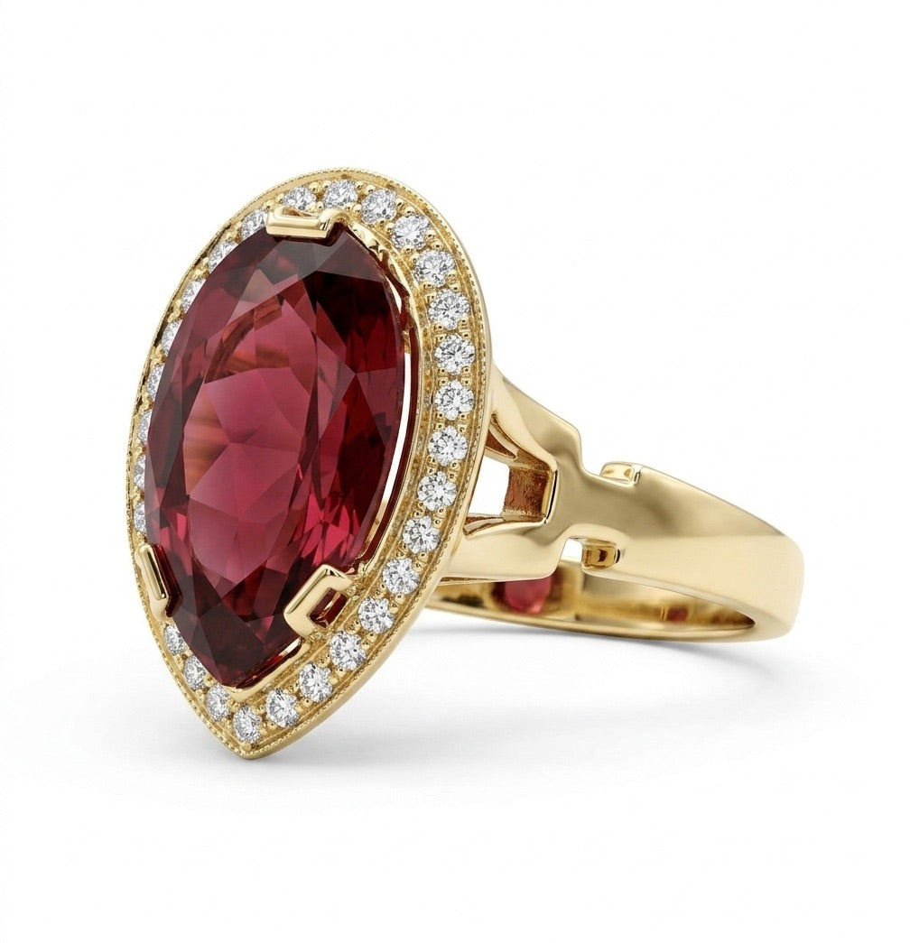 G-One Rubellite Ring with Diamonds