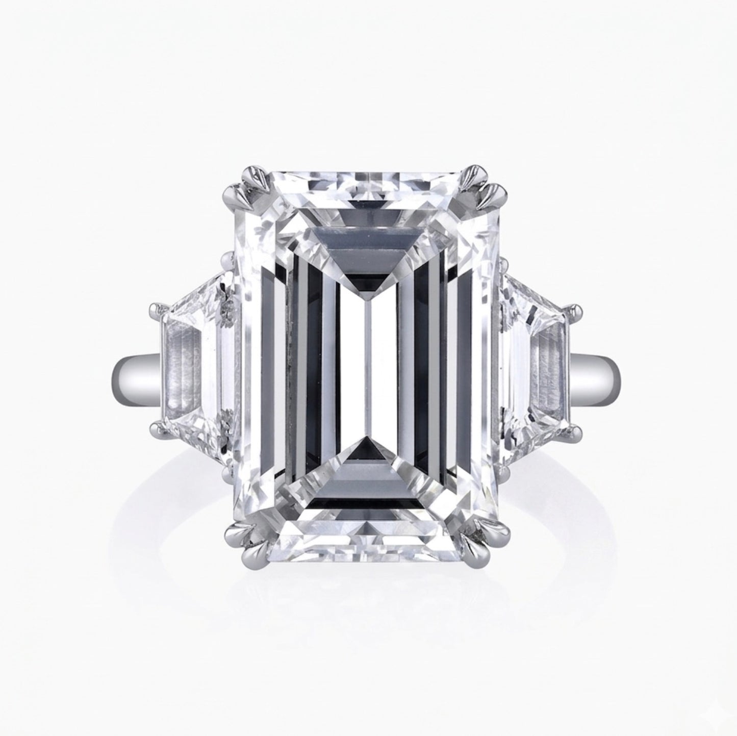 3-Stone Emerald Cut Diamond Ring