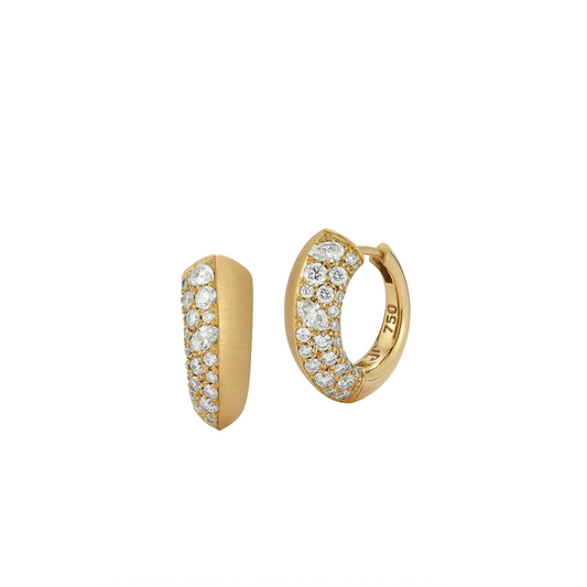 Frankie Half Diamond Huggie Earrings