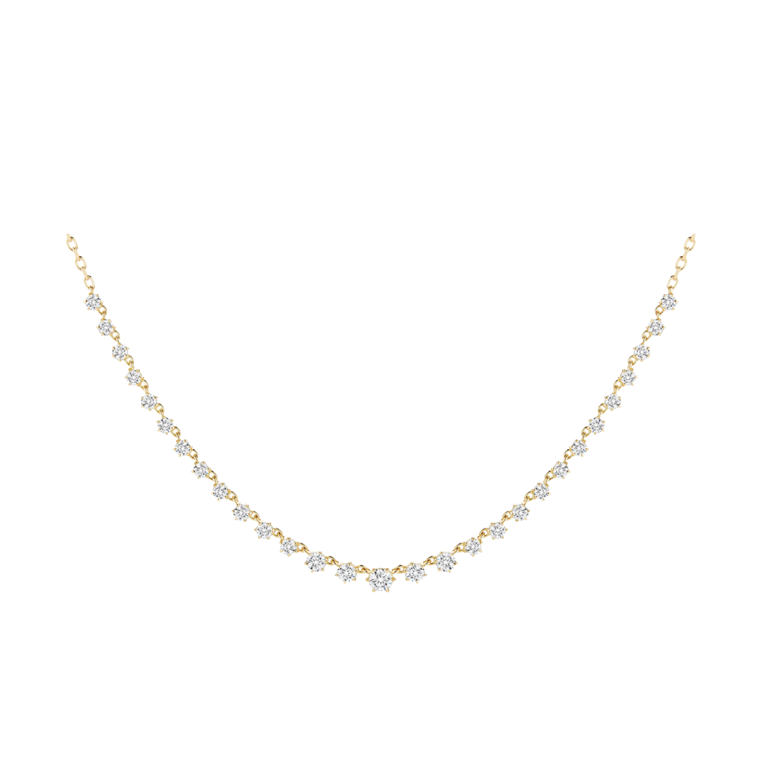 Large Penelope Necklace with Round Diamonds