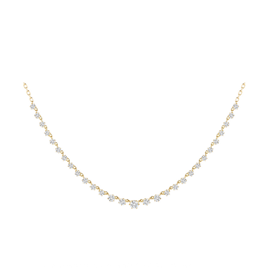 Large Penelope Necklace with Round Diamonds