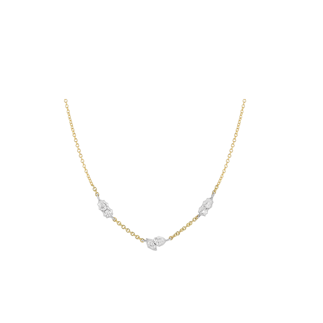 Posey 3-Cluster Diamond Station Necklace