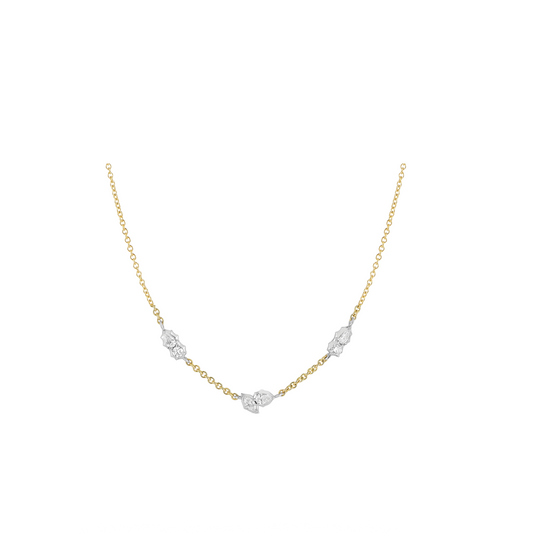 Posey 3-Cluster Diamond Station Necklace