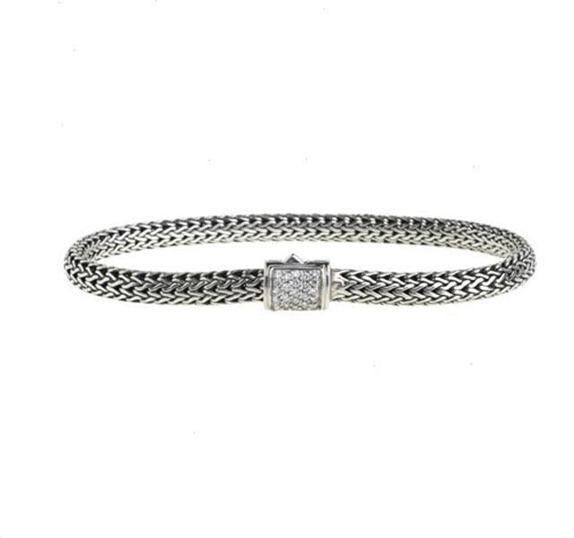 5mm Classic Chain Bracelet with Pave Diamond Clasp
