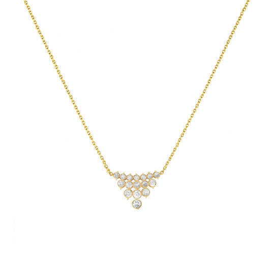 Diamond Multi Tiered Necklace in 14K Yellow Gold