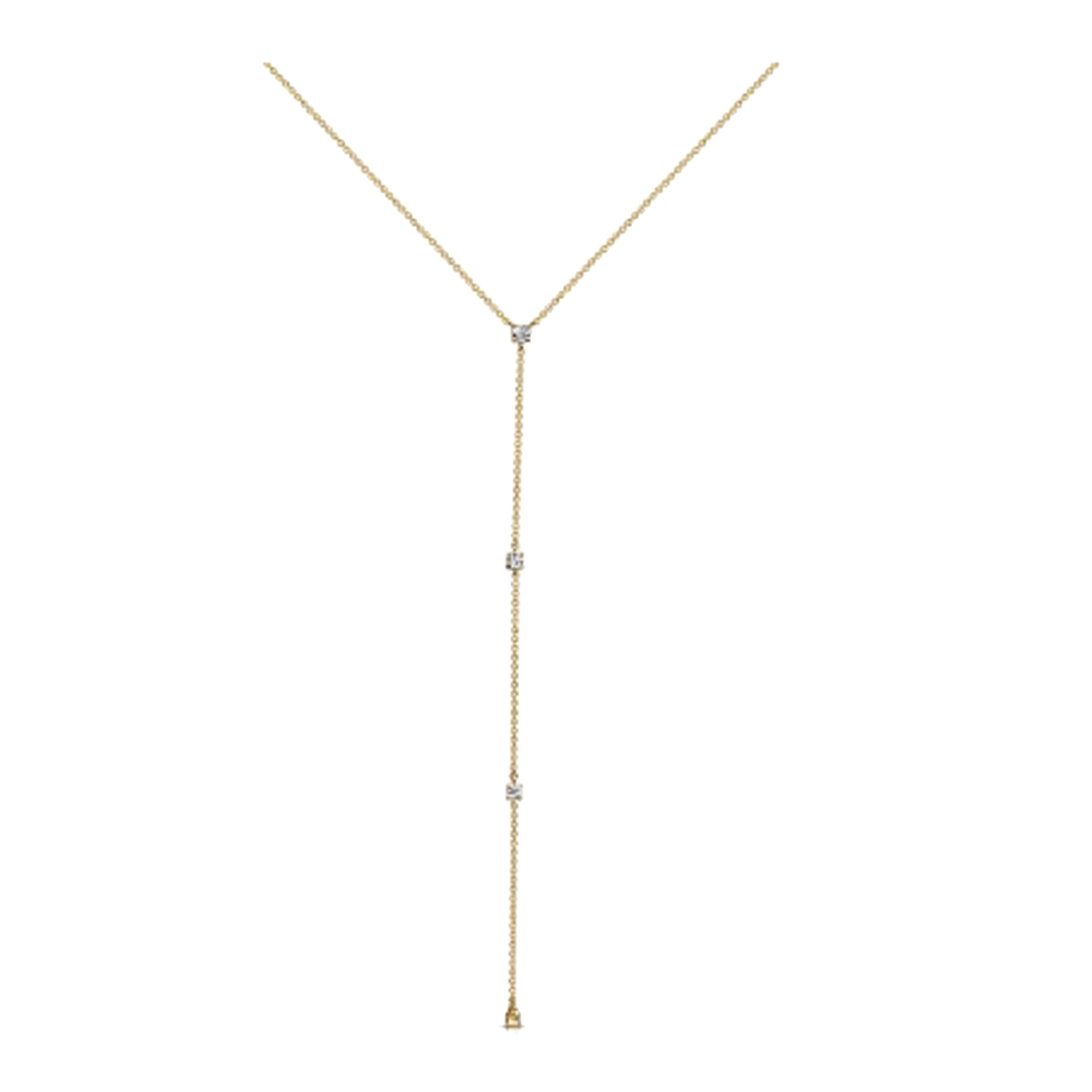 Prong Set Diamond Lariat Necklace