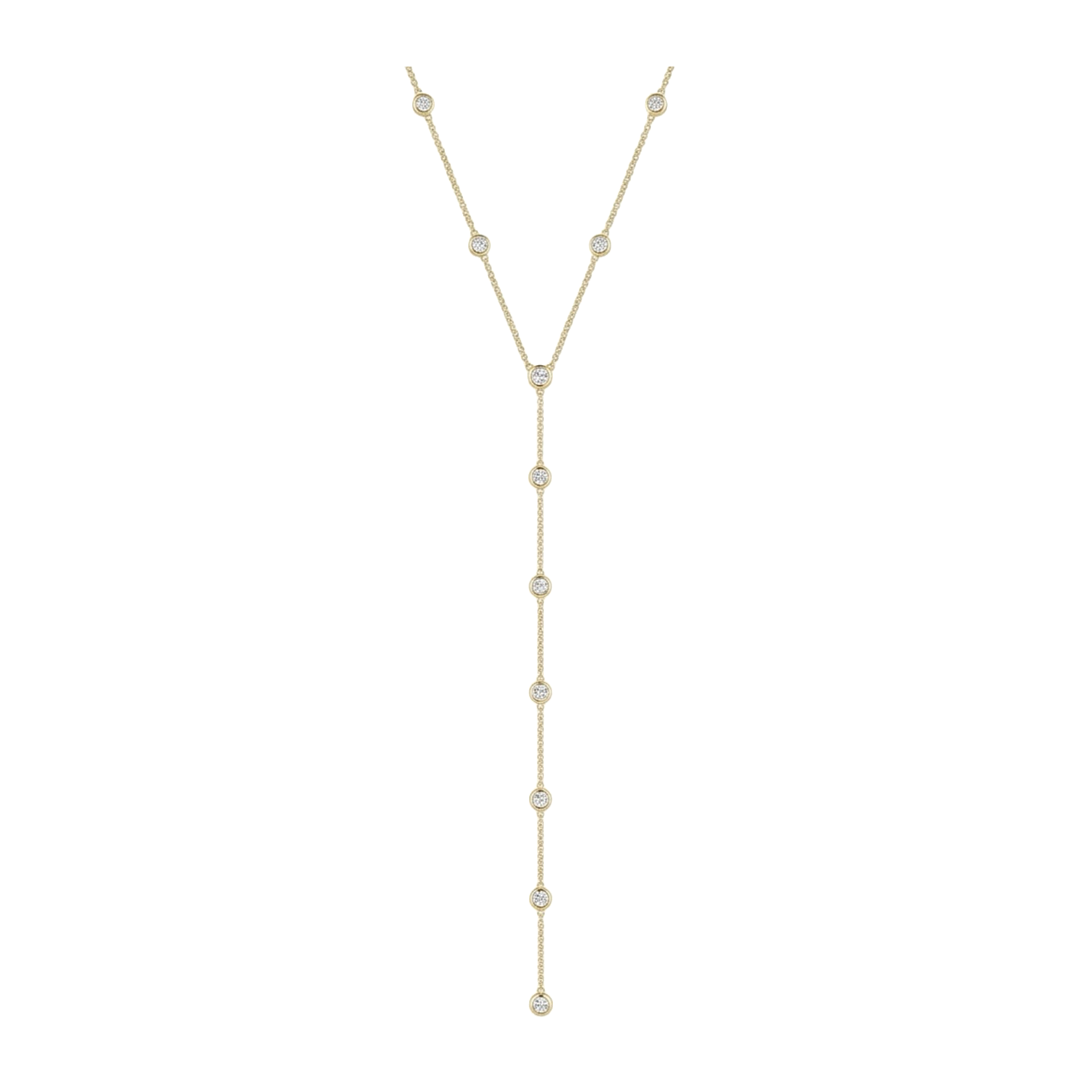 Diamond Station Drop Lariat Necklace