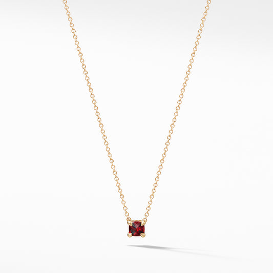 Chatelaine® Kids Necklace with Garnet in 18K Gold, 4mm