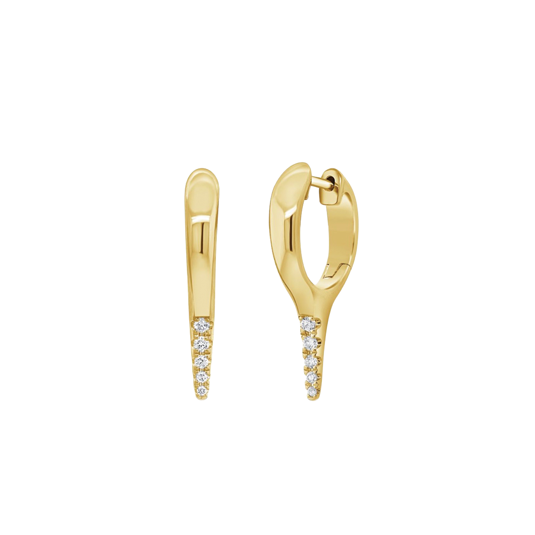 Polished Hoop with Diamond Spike