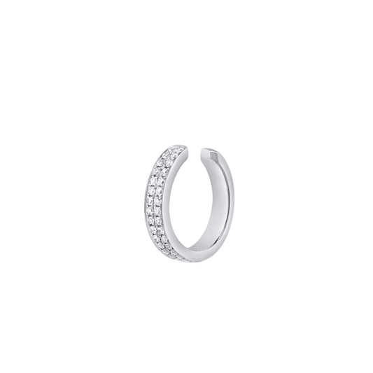 2-Row Diamond Ear Cuff in White Gold